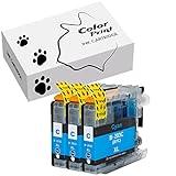 3-Pack ColorPrint Compatible Ink Cartridge Replacement for Brother LC-203XL LC203XL LC-203 Used for MFC-J4320DW MFC-J4420DW MFC-J4620DW MFC-J5520DW MFC-J5620DW MFC-J5720DW MFC-J460DW Printer (3x Cyan)