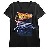 Back to The Future Franchise Retro Revival Art Women's Black Short Sleeve Tee Shirt-3XL