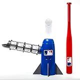 Franklin Sports MLB Kids Pitching Machine - POP ROCKET Kids Baseball Trainer - Includes 5 Plastic Baseballs & Baseball Bat, Multicolor Medium