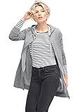 ellos Women's Plus Size Long Zip Front Hoodie French Terry Long Oversized Lightweight Jacket - S, Heather Grey