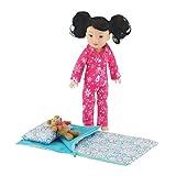 Emily Rose 14-Inch Doll Clothes & Accessories 3-PC Snowflake PJ Pajama Gift Set with Teddy Bear 14" Doll Sleeping Bag Bedding w/Pillow and Case | USA Business
