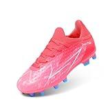 DREAM PAIRS Boys Girls Soccer Cleats Youth Firm Groud Football Shoes for Little/Big Kid,Size 11 Little Kid,Hot Pink,SDSO2401K
