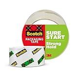 Scotch Sure Start Packing Tape, Clear, Quiet Unwind and Easy Start, Moving Supplies, 1.88 in. x 54.6 yd., 1 Tape Roll