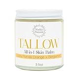 Tallow Balm - 100% Organic Grassfed Tallow - 3.5oz - Orange + Bergamot - Moisturizing - Dry Skin - Stretch Marks - All Natural