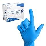 Dynarex Sterile Disposable Nitrile Exam Gloves, Powder-Free, Sterilely Packaged in Pairs, Textured Palms, Blue, Medium, 1 Box of 50 Pairs