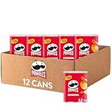 Pringles Potato Crisps Chips, Lunch Snacks, Office and Kids Snacks, Grab N' Go, Original (12 Cans)
