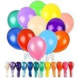 RUBFAC 120 Balloons Assorted Color 12 Inches Rainbow Latex Balloons, 12 Bright Color Party Balloons for Birthday Baby Shower Wedding Party Supplies Arch Garland