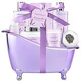 Spa Gift Baskets for Women - Lavender Gifts for Women, Bath Set with Shower Gel, Shampoo, Home Spa Kit Gifts for Her, Christmas, Mothers Day