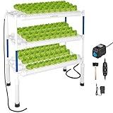 LAPOND Upgraded Hydroponics Growing System Kit,108 Plant Sites 3 Layers Food-Grade PVC-U Pipes Hydroponic Grow Kit Gardening System for Vegetables,Fruits,Herb