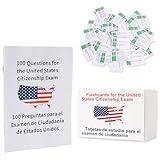 U.S Civics Test Flash Cards Combo Set with Bilingual Booklet - English/Spanish,Flashcards for The United States Citizenship,Naturalization Study Guide with 100 US Civics Questions & Answers