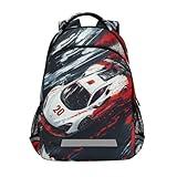 Racing Car Backpack for Boys Girls Truck Elementary School Bag Kids Bookbag Travel Rucksack
