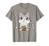 Cat Boba Tea Cute Kids Teen Girl Women Japanese Anime Kawaii T-Shirt