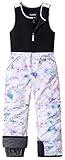 Pursky Kids Ski Pants Snowpants Girls Snowboard Skiing Snow Bib for Winter Sports Purple Printed 10/12