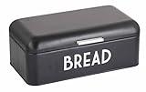 Home Basics Bread Box For Kitchen Countertop, Metal, (Black), Vented With Hinge Top | Large Bread Box | Keeps Loaves, Bagels, Croissants Fresh