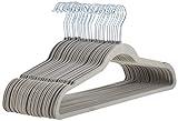 Amazon Basics Slim, Velvet, Non-Slip Suit Clothes Hangers, Gray/Silver - Pack of 30