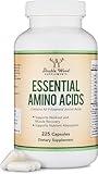 Essential Amino Acids - 1 Gram Per Serving Powder Blend of All 9 Essential Aminos (EAA) and All Branched-Chain Aminos (BCAAs) (Leucine, Isoleucine, Valine) 225 Capsules, Gluten Free by Double Wood