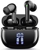 HUIFU Wireless Earbuds Bluetooth Headphones, Ear Buds with Deep Bass, 40H Long Playtime, Power Display, IPX7 Waterproof in Ear Earphone with Mic for Phone Tablet Sports Workout, Black