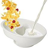 3.94"x7.09"Never Soggy Cereal Bowl Separated Anti Soggy Crunch Snack and Dip Bowls Plastic Cereal Bowl Divided Milk for Snack Milk Topping Yogurt & Berries Fries Ketchup…