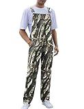 Yuanbang Camo Overalls for Men Work Utility Coveralls Bibs Romper Jumpsuit with Zipper Fly(Tree Camo,XXL)