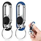 Ouligay 2pcs Keychains for Men, Anti-Loss Key Rings for Car Keys, Heavy Duty Key Ring with Double Keyrings, Keychain for Car Keys Personalized Car Keychain for Unisex Double Ring Design