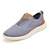 Dirk Men's Fashion Dress Sneakers Oxfords Walking Work Athletic Shoes Lightweight and Breathable for Business Casual Grey 10