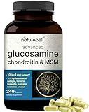 Advanced Glucosamine Chondroitin MSM Supplement, 240 Capsules | 10-in-1 Joint Support Complex – with Hyaluronic Acid, Collagen, Turmeric, Boswellia, & More – Non-GMO