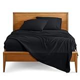 Bare Home California King Sheet Set - 1800 Ultra-Soft Microfiber Cal King Bed Sheets - Double Brushed - Deep Pockets - Easy Fit - 4 Piece Set - Bed Sheets (California King, Black)
