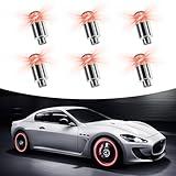 Hirificing 6PCS Car Tire Light Wheel Lights for Car, LED Wheel Hub Tire Valve Stem Cap Light Sensing Shock Sensor Night Breathing Flash Cool Lights for Truck Car Motorcycle Bicycles (Red)