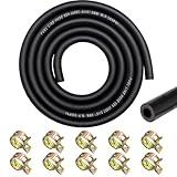 Taiss 5/16" (8mm) ID Fuel Line Kit, 6.56FT(2m) 300PSI NBR Rubber Fuel Line Hose with 10PCS 14mm ID Hose Clamps for Automotive Fuel Systems Engines:Tractors, Mowing Machine,Snow Machine,Etc