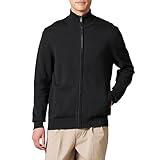 Amazon Essentials Men's Full-Zip Cotton Sweater, Black, Large