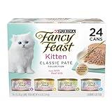 Purina Fancy Feast Tender Ocean Whitefish, Turkey, Chicken and Salmon Feasts Wet Kitten Food Variety Pack - (Pack of 24) 3 oz. Boxes