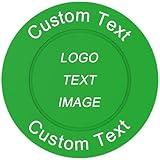 SHISANYI 100 Custom Plastic Poker Chips,Personalized Image or Text,Double Sided Full Color Print Meal Tokens,Set for Bar Tokens,Party,Memorial Day,Wedding (Green)