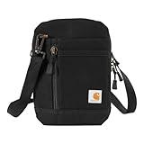 Carhartt Nylon Duck, Water Resistant Wallet with Adjustable Crossbody Strap, Black, One Size