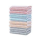 Oeleky Dish Towels for Kitchen, Cotton Kitchen Towels for Drying Dishes Pack of 8 (Multi B, 15X26 inches)