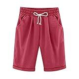 Recent Orders Placed by on Amazon Plus Size Bermuda Shorts for Women Comfy Wide Leg Drawstring Long Trendy Summer Knee Length Shorts Womens Bermuda Walking Beach Vacation Clothes for Women red