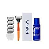 Harry's Shaving Kit for Men - Razor Handle, 5 Razor Blade Refills, Foaming Shave Gel, and Travel Blade Cover - Ember