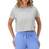 Champion, Tailgate, Comfortable Lightweight Graphic T-Shirt for Women, Oxford Gray with Taglet, Large