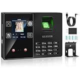KUIIYER 4 in 1 Employee Time Clocks for Small Business (Face + Fingerprint + Palm Print + PIN) Employee Clock in & Out Machine Attendance Punch Clock