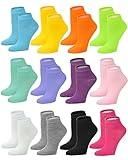 Gelante 12-Pair Women's Ankle Socks, Colorful Comfortable Lightweight Breathable Athletic 6004 Assorted