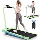 Folding Treadmill with Incline,4 in 1 Foldable Walking Pad with Handle Bar,Under Desk Treadmill for Home Office,Dual Control/300LBS Weight Capacity/LED Display