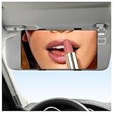 HD Large Car Mirror Vanity with Straps,Multifunctional CCar Makeup Mirror for Cars Sun Visor,Essential Interior Car Accessories CCar Visor Mirrors for Cars,SUVs,Trucks (Black)