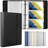 MaxGear Business Card Book, 180 Cards Organizer for Men & Women, Portable Name Card Holders Binder File for Business Cards, 5 Color Index Tabs, Polypropylene, Black