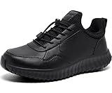 Men's Non-Slip Waterproof Lightweight Work Shoes & Restaurant or Food Service Sneakers Black