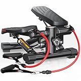 KeppiFitness Steppers for Exercise at Home, Mini Stair Stepper Machine with 350LB Maximum Capacity,Mini Stepper with Resistance Bands for Cardio Fitness Full Body Workout