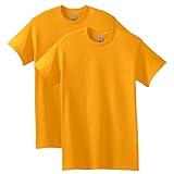 Gildan Men's Heavy Cotton T-Shirt, Style G5000, 2-Pack, Gold, Medium