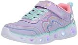 Skechers Kids Lights-Retro Hearts Sneaker, Lavender/Multi, 10 US Unisex Toddler