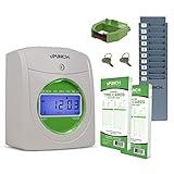 uPunch HN1500 Starter Time Clock Bundle for Small Business: Employee Punch Clock System with 100 Time Cards, Card Rack, and Ribbon