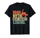 Man Myth Meat Smoker Legend Dad Grillfather BBQ Meat Smoking T-Shirt