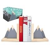 Wooden Mountain Book Ends for Kids Books - Mountain Bookends for Kids Bookends, Book Ends Kids Book Ends for Nursery Boy, Toddler Book Ends Kids Room, Kids Bookends for Boys, Book Ends for Boys