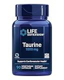 Life Extension Taurine, Pure Taurine Amino Acid Supplement, Heart, Liver and Brain Health, Longevity, Muscle and Exercise, 1000 mg dose, Non-GMO, Gluten-Free, Vegetarian, 90 Vegetarian Capsules